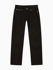 Buy 여성 로우라이즈 스트레이트핏 블랙 데님 in color WASHED BLACK LOGO LACE