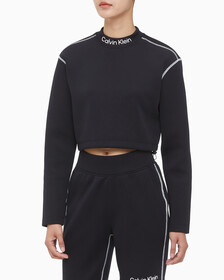 Buy 여성 크롭 스웻셔츠 in color BLACK