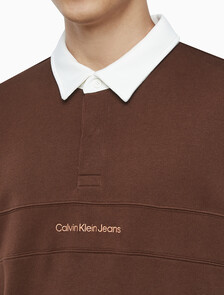 Buy 남성 롱슬리브 럭비 탑 in color DARK BROWN