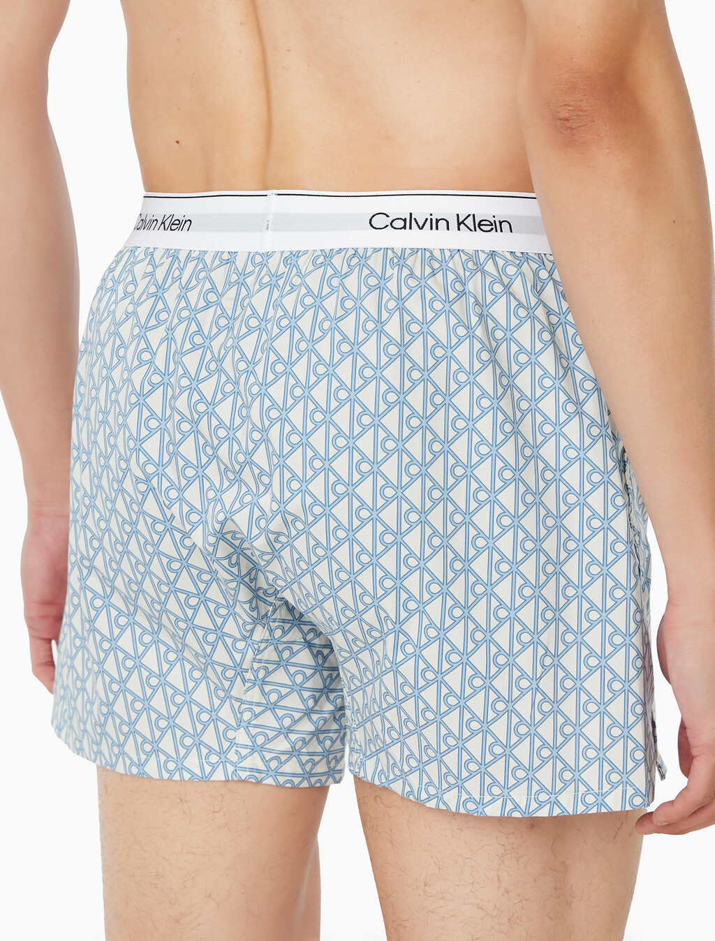 Buy 남성 코튼 포플린 박서 in color White Print