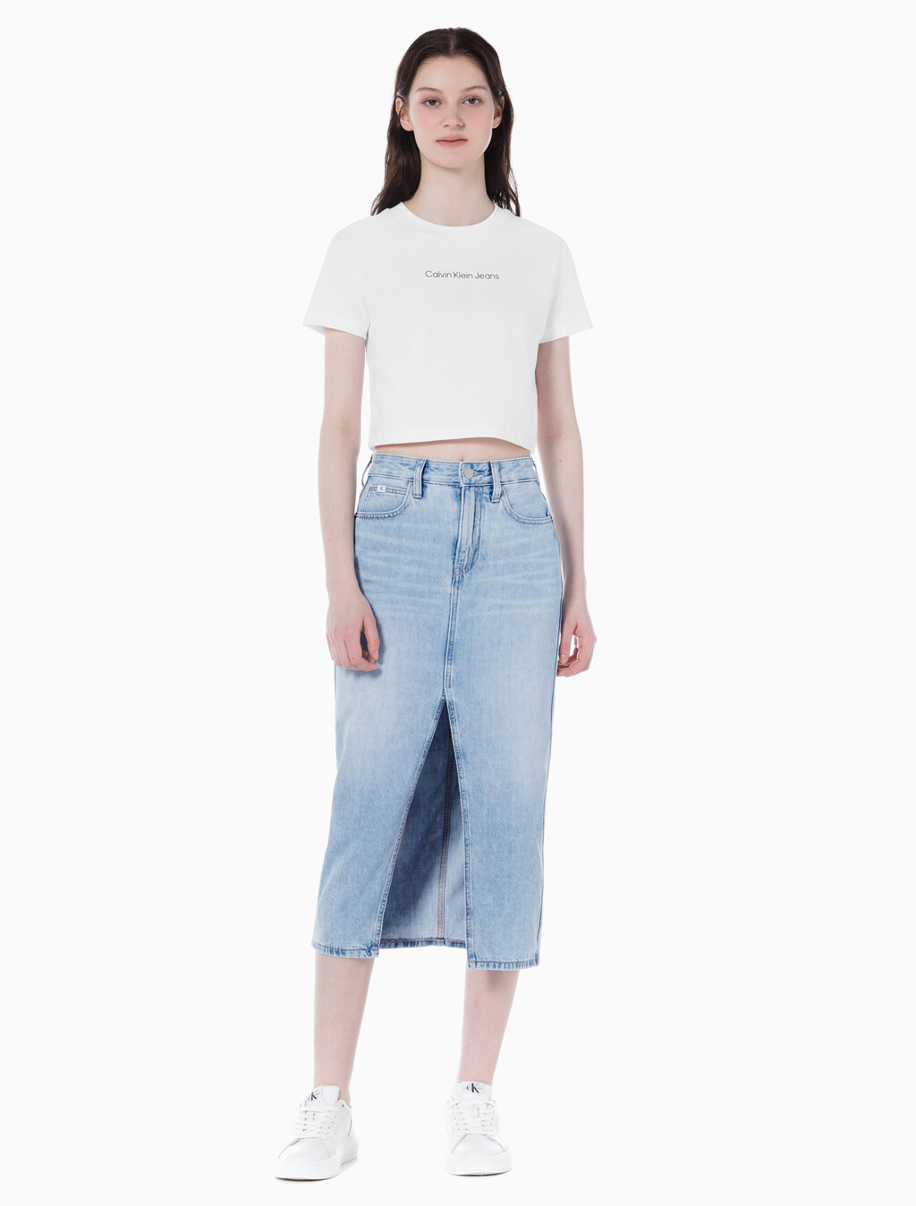 Buy 여성 맥시 데님 스커트 in color CHALKY BLUE