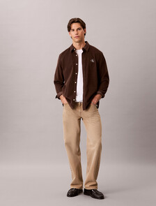 Buy 남성 코듀로이 이지 셔츠 in color Brown