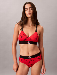 Buy 여성 CK 그래픽 AF 브라렛 in color SMUDGE CK SMALL+GOJI BERRY