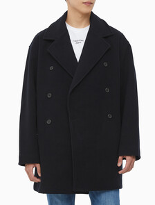 Buy 남성 롱슬리브 더블 버튼 피코트 in color BLACK BEAUTY