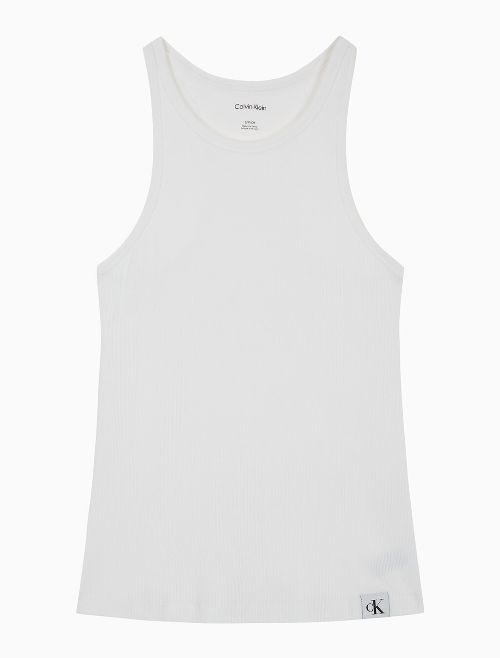 Buy 여성 코튼 슬립웨어 리브드 탱크 탑 in color WHITE