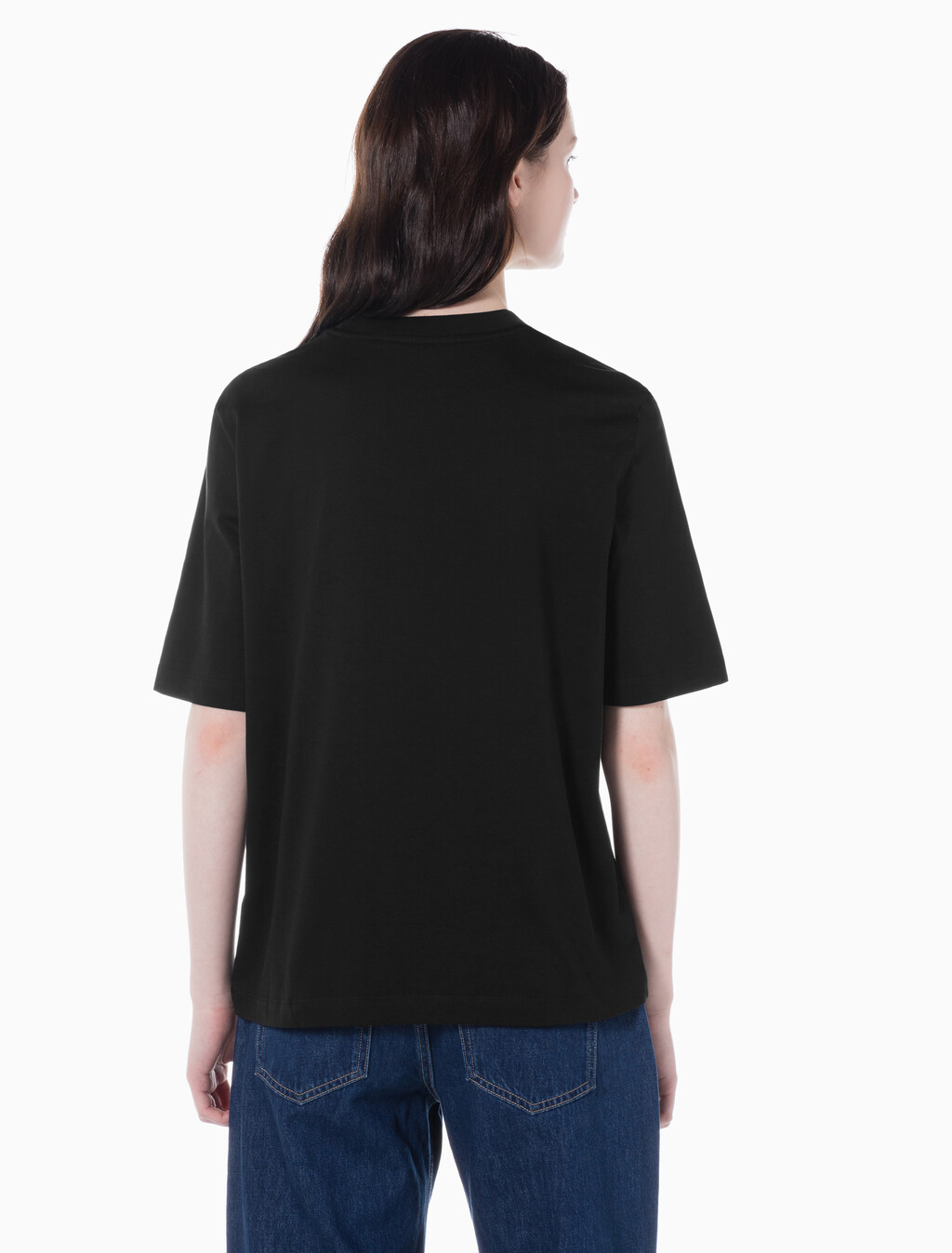 Buy 여성 릴렉스 로고 반팔 티셔츠 in color CK BLACK