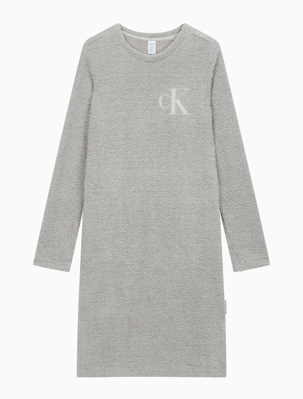 Buy 여성 플러쉬 롱 슬리브 나이트셔츠 in color GREY PURPLE