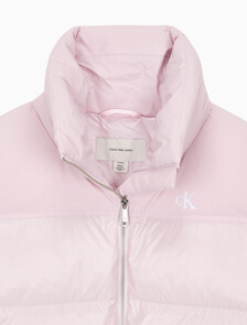 Buy 여성 매트 블라킹 샤인 다운 자켓 in color Pink