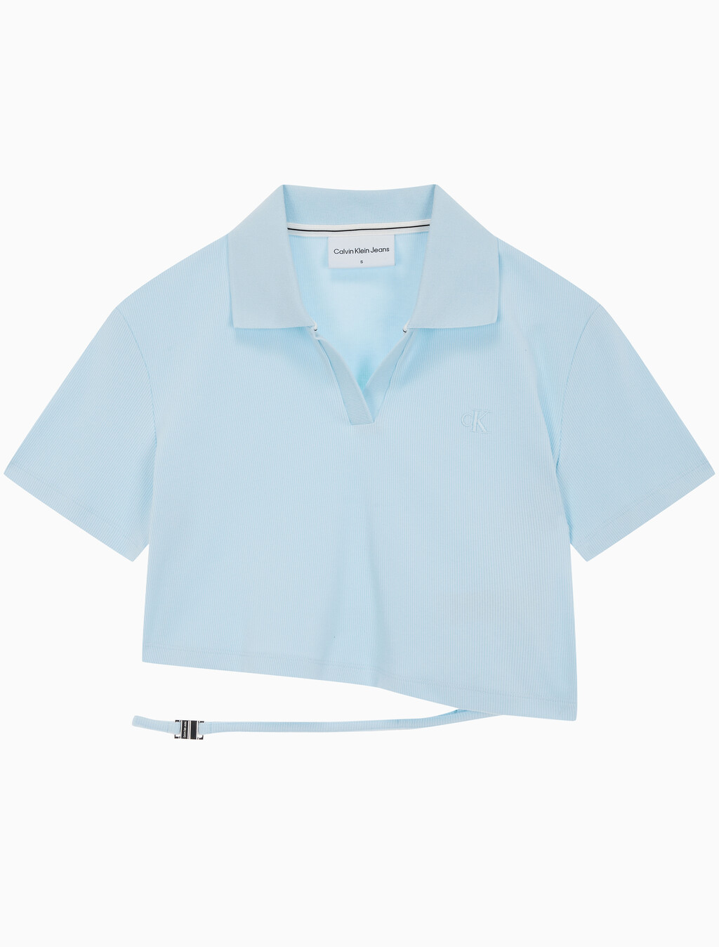 Buy 여성 로고 컷아웃 크롭 폴로 티셔츠 in color KEEPSAKE BLUE