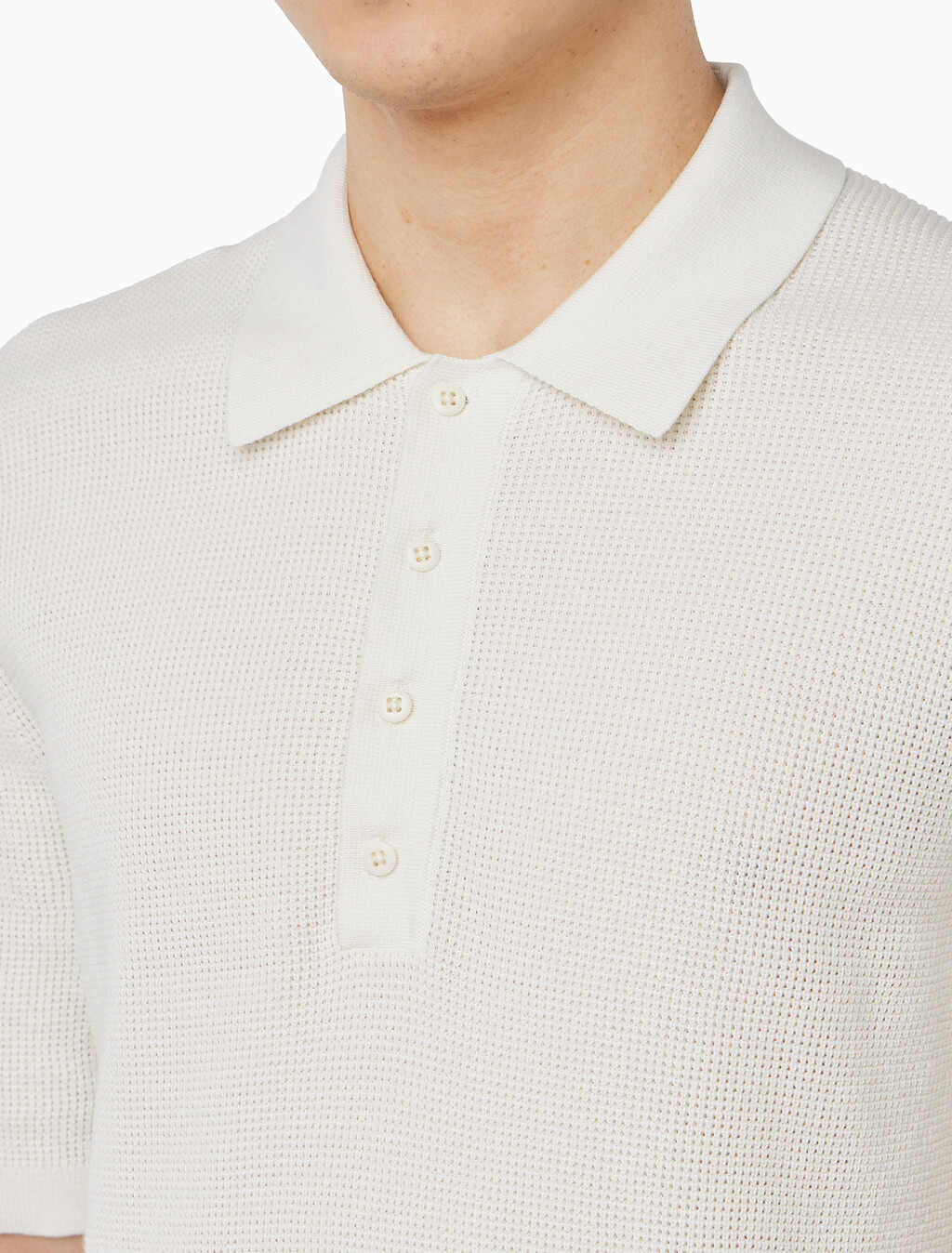 Buy 코튼 와플 폴로 칼라 스웨터 in color TOFU