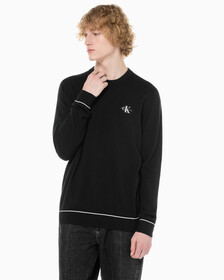 Buy 남성 에센셜 크루넥 스웨터 in color CK BLACK
