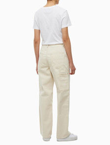 Buy 여성 테이퍼드핏 린스 데님 in color CREAM