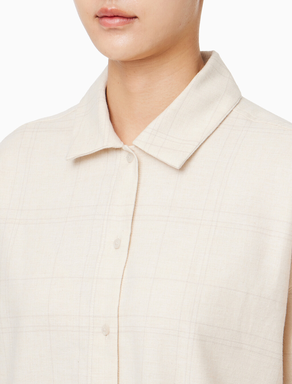 Buy 여성 플란넬 슬립 롱슬리브 탑 in color BEAM PLAID_ OATMEAL HEATHER