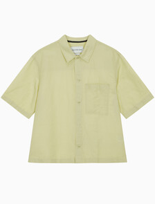 Buy 남성 소프트 린넨 반팔 셔츠 in color GREEN