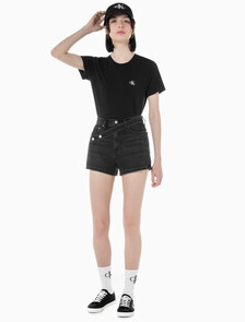 Buy 여성 슬림핏 2PK 반팔 티셔츠 in color CK BLACK