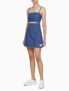 Buy 여성 컷 아웃 드레스 in color MID BLUE BACK EMBRO