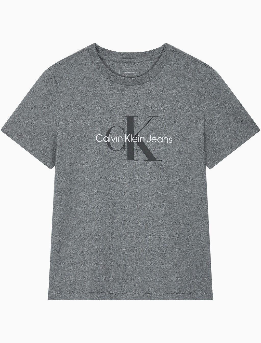 Buy 여성 히어로 모노로고 크루넥 반팔 티셔츠 in color MEDIUM GREY HEATHER