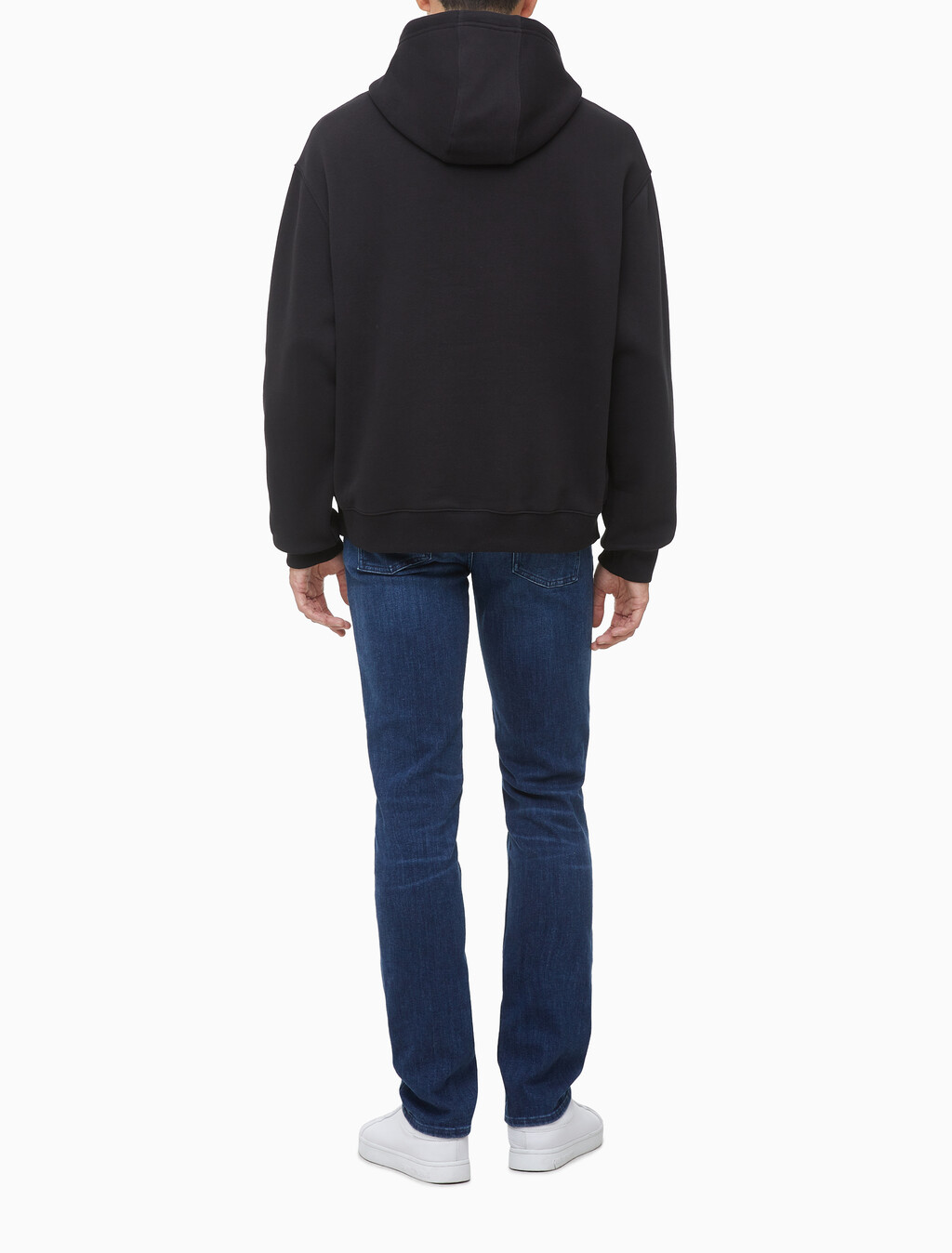 Buy 남녀공용 커브드로고 후디 in color CK BLACK
