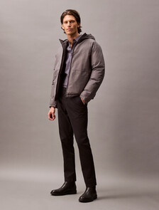 Buy 남성 롱슬리브 리버시블 덕다운 숏 푸퍼 in color GUNMETAL HEATHER