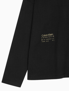 Buy 남성 롱슬리브 플로랄 스터디 크루넥 티 in color BLACK BEAUTY