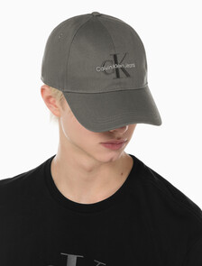 Buy 남녀공용 CKJ 모노그램 엠브로이더리 볼캡 in color CHARCOAL