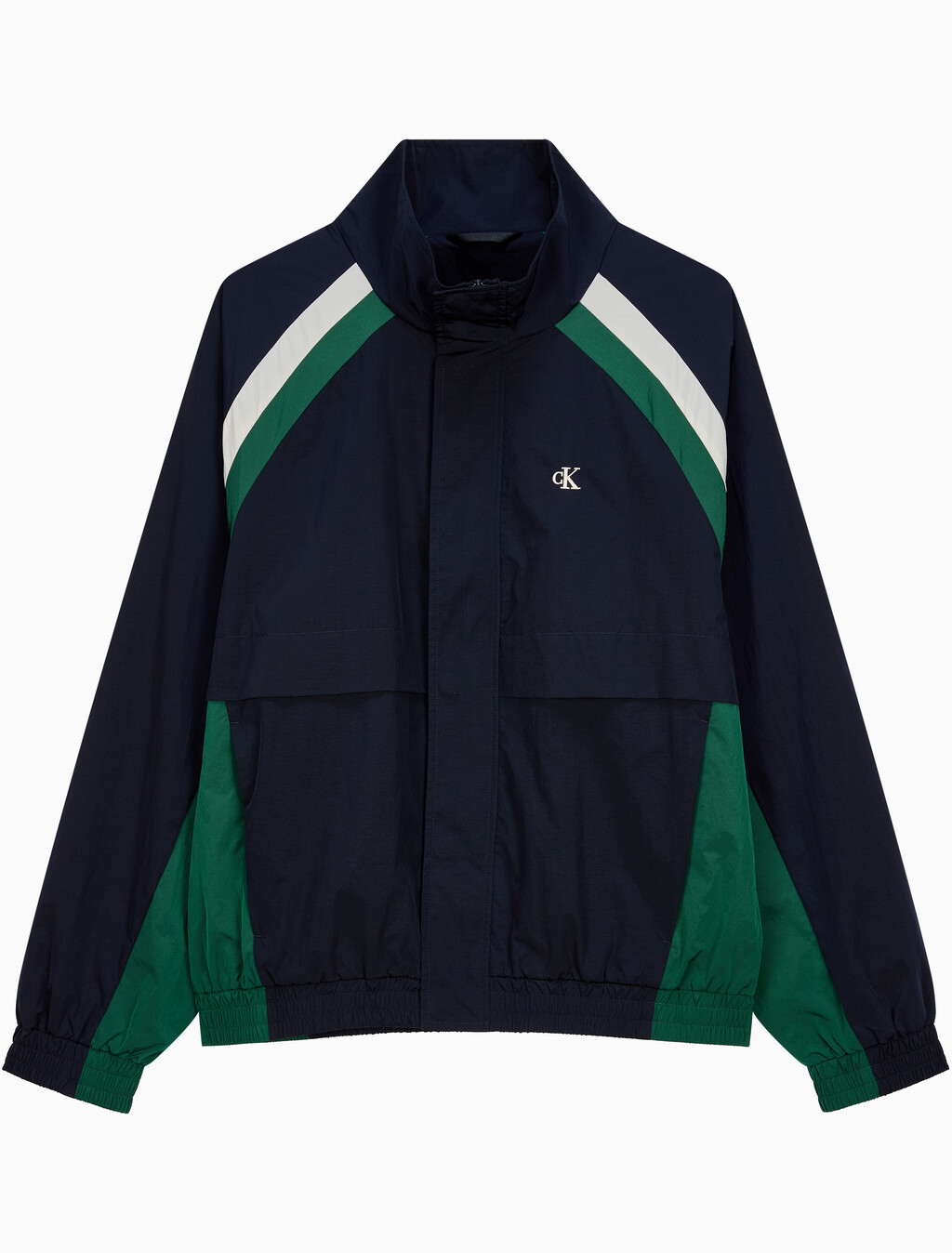 Buy 남성 나일론 컬러블록 트랙자켓 in color Black