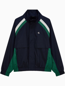 Buy 남성 나일론 컬러블록 트랙자켓 in color Black