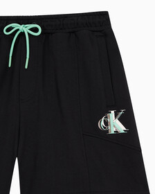 Buy 남성 시즈널 트리플 모노그램 스웨트 쇼츠 in color CK BLACK