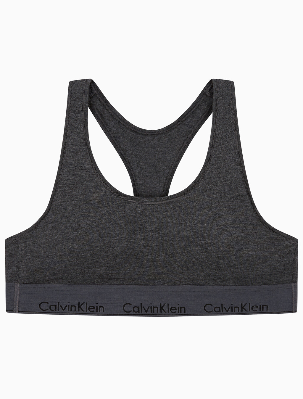Buy 여성 아이콘 코튼 모달 AF 레이서백 브라렛 in color CHARCOAL GREY HEATHER W/ ASHFORD GREY WSB/BLACK LOGO
