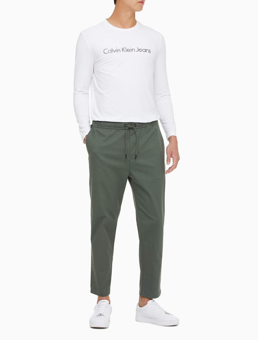 Buy 남성 슬림핏 드로코드 치노 팬츠 in color AVALON GREEN