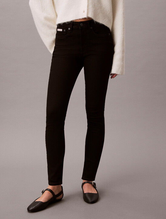 여성 미드라이즈 스키니 데님