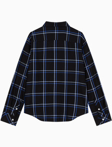 Buy 남성 플레이드 비스코스 이지 셔츠 in color BLACK