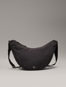 Buy 남녀공용 슬링 나일론 크로스바디 호보 백 in color BLACK