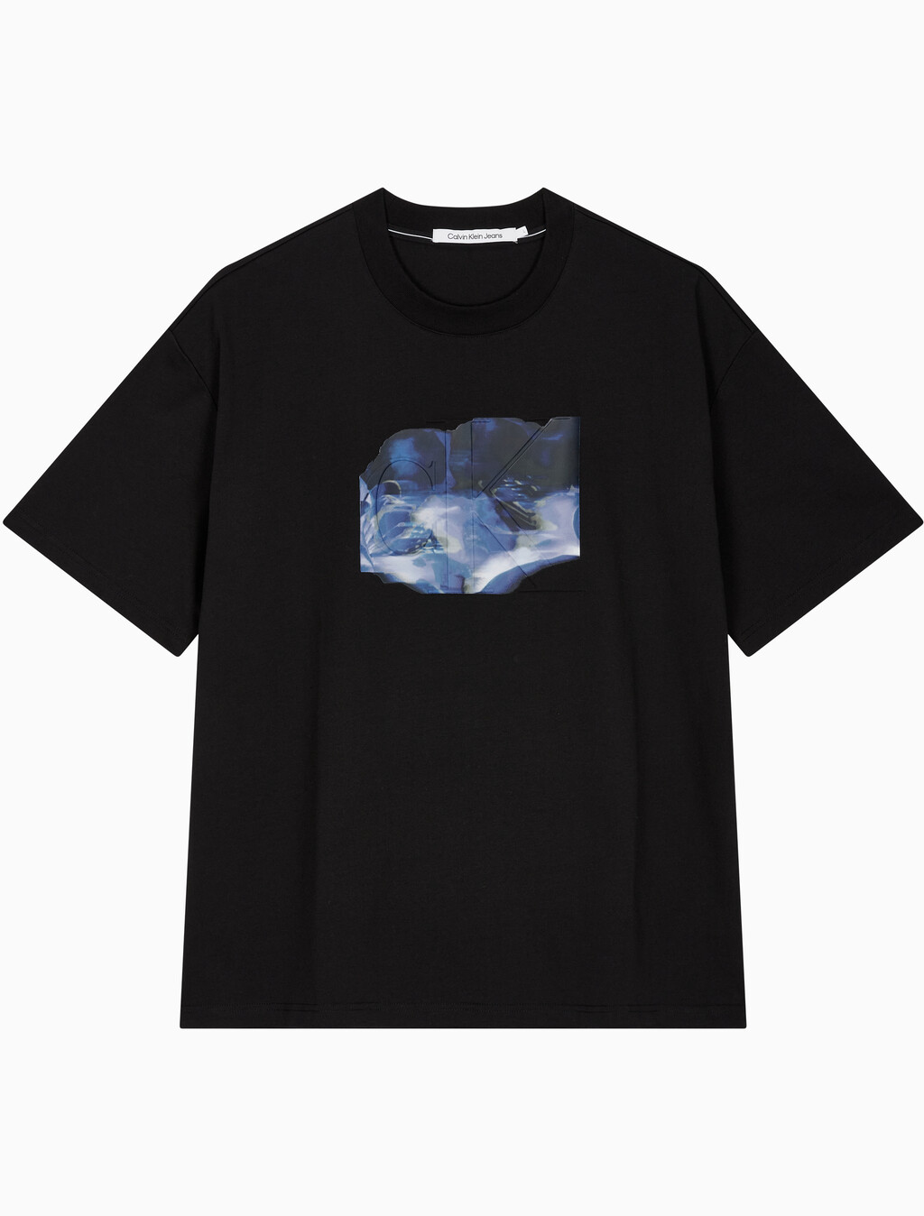 Buy 남성 오버핏 그래픽 로고 반팔 티셔츠 in color CK BLACK