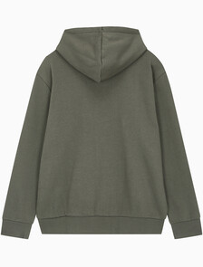 Buy 남성 아카이브 로고 플리스 후드 집업 in color CHARCOAL