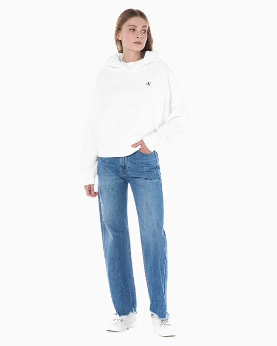 여성 하이라이즈 와이드핏 미드블루 데님