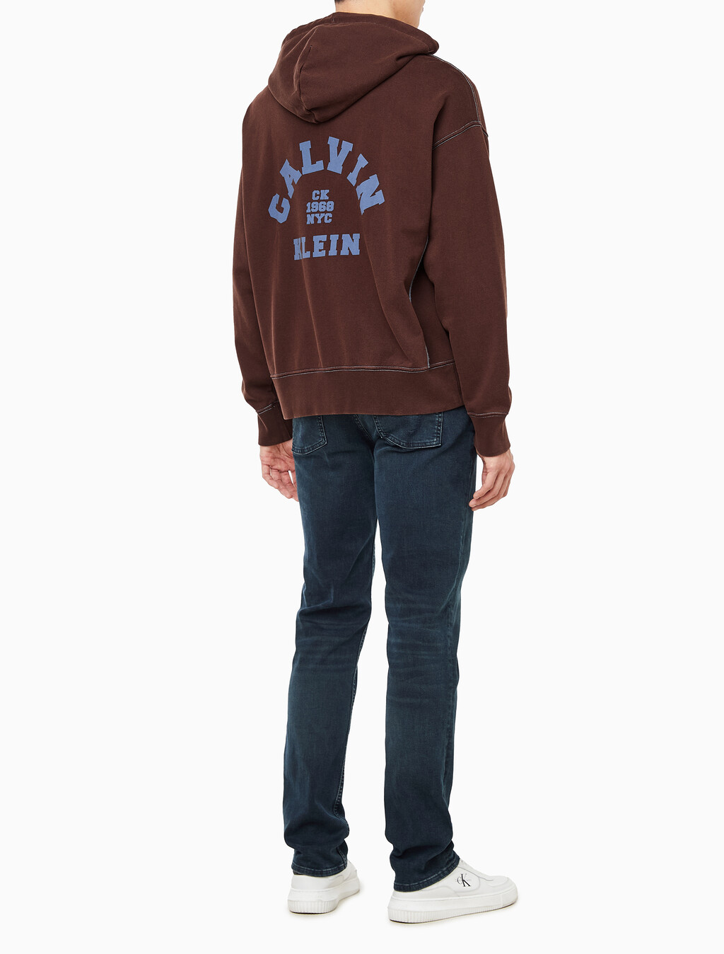 Buy 남성 워시드 프리미엄 빈티지 로고 후드집업 in color Rich Brown