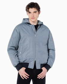 Buy 남성 후디 보머 다운 자켓 in color GREY