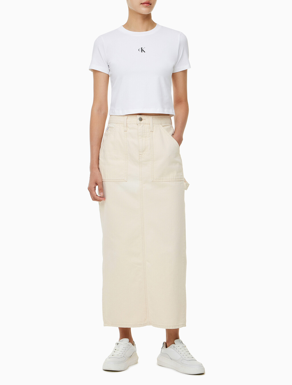 Buy 여성 맥시 카고 포켓 스커트 in color CHALKY BLUE