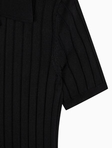 Buy 여성 실키 크롭 베이비 폴로 셔츠 in color BLACK