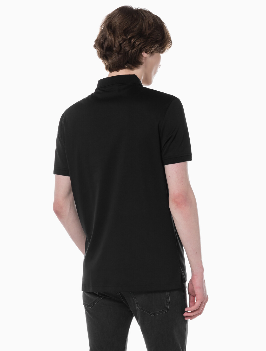 Buy 남성 톤온톤 로고 레귤러핏 폴로 반팔 티셔츠 in color CK BLACK