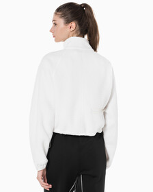 Buy 여성 릴랙스핏 쉐르파 크롭 풀오버 in color WHITE