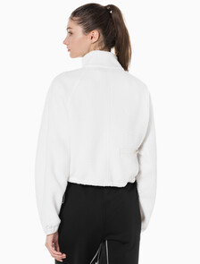 Buy 여성 릴랙스핏 쉐르파 크롭 풀오버 in color WHITE