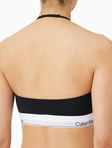 Buy 여성 아이콘 코튼 모달 홀터 브라렛 in color BLACK