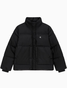 Buy 여성 숏 렝스 스탠드 카라 푸퍼 다운 재킷 in color CK BLACK