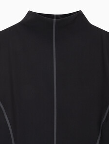 Buy 여성 밴드로고 하이넥 반팔 티셔츠 in color CK BLACK