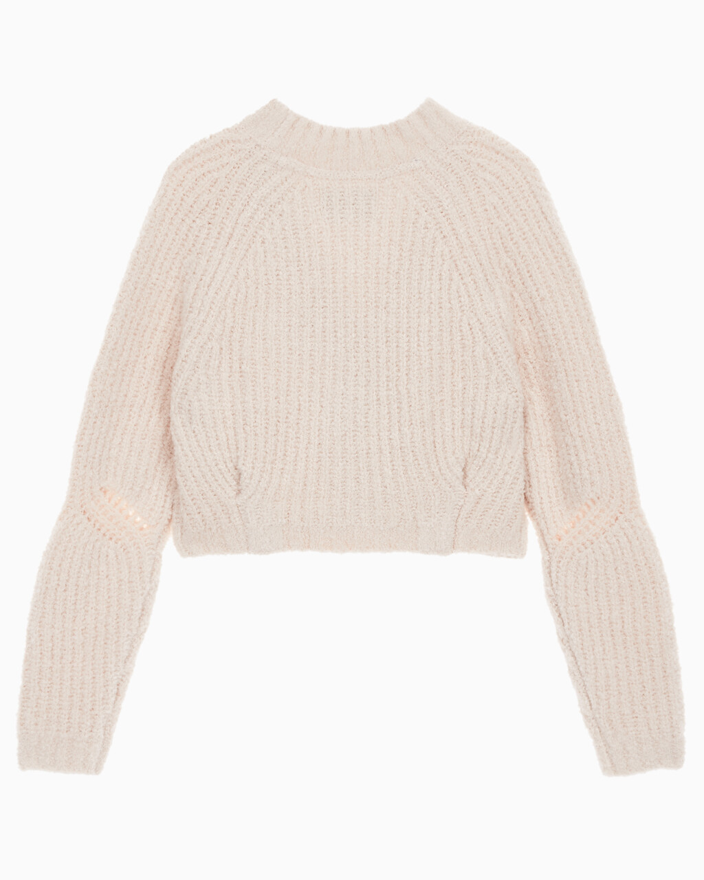 Buy 여성 크롭 케이블 가디건 in color PINK BEIGE