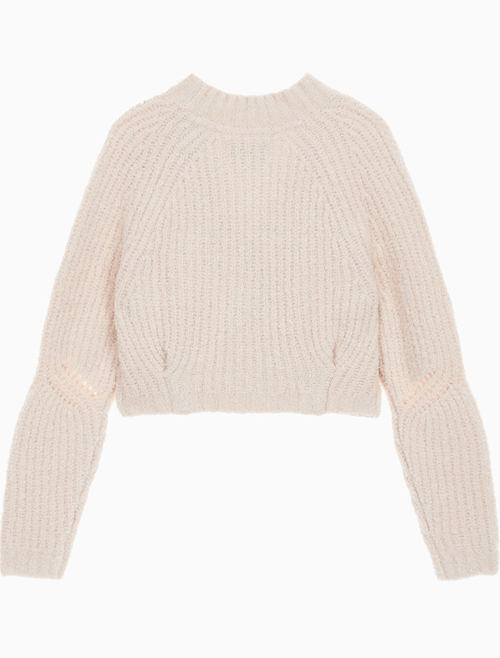 Buy 여성 크롭 케이블 가디건 in color PINK BEIGE