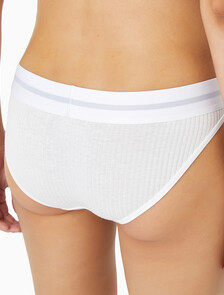 Buy 여성 코튼 모달 스트레치 립 AF 비키니 in color WHITE