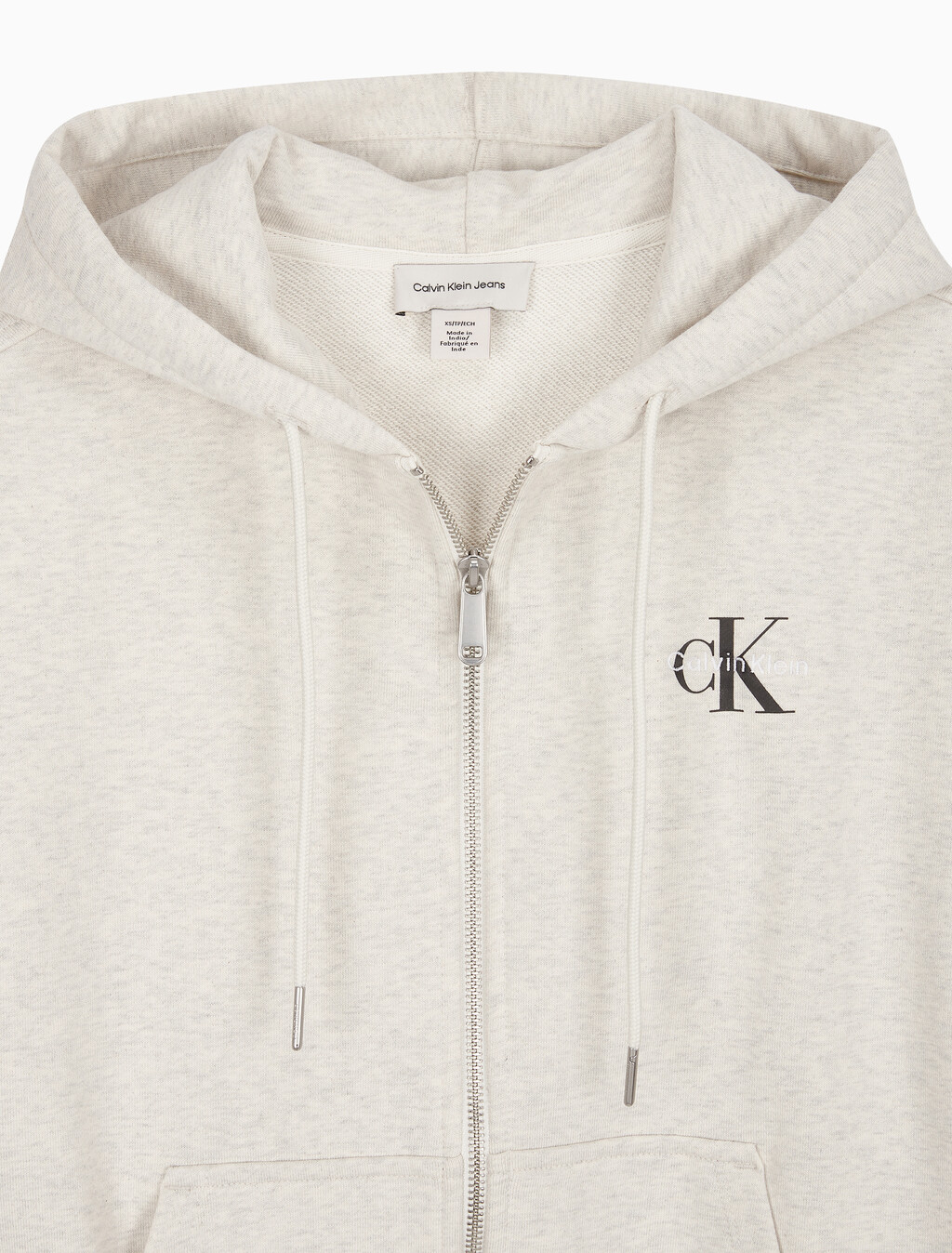 Buy 여성 모노그램 프렌치 태리 풀집업 후디 in color VANILLA HEATHER